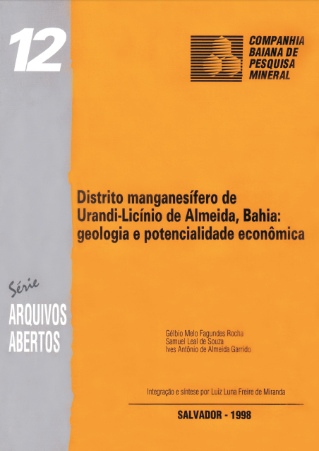 Capa de Livro: Distrito manganesífero de Urandi-Licínio de Almeida, Bahia: geologia e potencialidade econômica