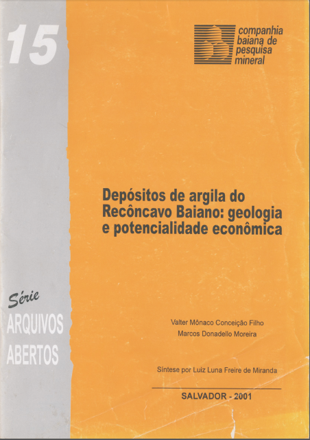 Capa de Livro: Depósitos de argila do Recôncavo Baiano:geologia e potencialidade econômica