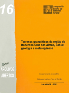 Capa de Livro: Terrenos granulíticos da região de Itaberaba-Cruz das Almas, Bahia: geologia e metalogênese