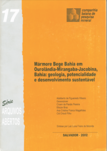 Capa de Livro: Mármore Bege Bahia em Ourolândia-Mirangaba-Jacobina, Bahia: geologia, potencialidade e desenvolvimento sustentável