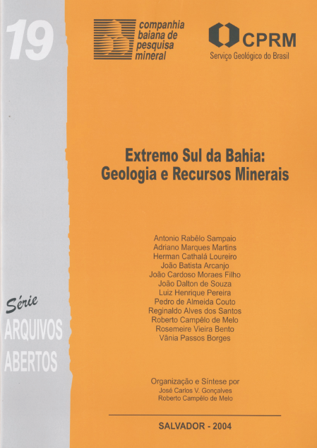 Capa de Livro: Extremo Sul da Bahia: Geologia e Recursos Minerais