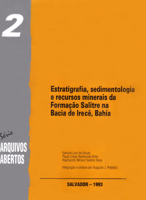 Capa de Livro: Estratigrafia, sedimentologia e recursos minerais da Formação Salitre na Bacia de Irecê, Bahia