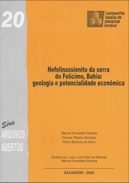 Capa de Livro: Nefelinassienito da serra do Felícimo, Bahia: geologia e potencialidade econômica