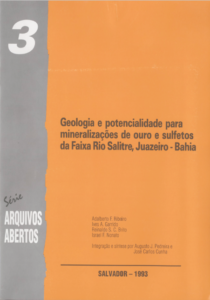 Capa de Livro: Geologia e potencialidade para mineralizações de ouro e sulfetos da Faixa Rio Salitre, Juazeiro - Bahia
