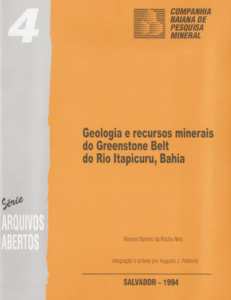 Capa de Livro: Geologia e recursos minerais do Greenstone Belt do Rio Itapicurú, Bahia