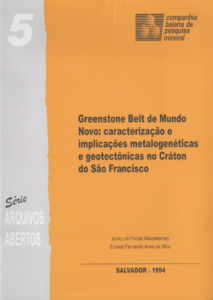 Capa de Livro: Greenstone Belt de Mundo Novo: caracterização e implicações metalogenéticas e geotectônicas no Cráton de São Francisco