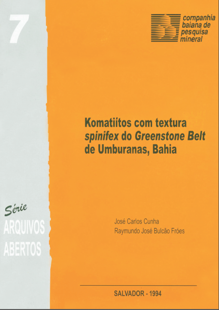 Capa de Livro: Komatiítos com textura spinifex do Greenstone Belt de Umburanas, Bahia