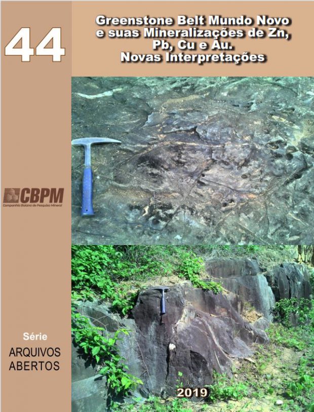 Capa de Livro: Greenstone Belt Mundo Novo e suas Mineralizações de Zn, Pb, Cu e Au. Novas Interpretações