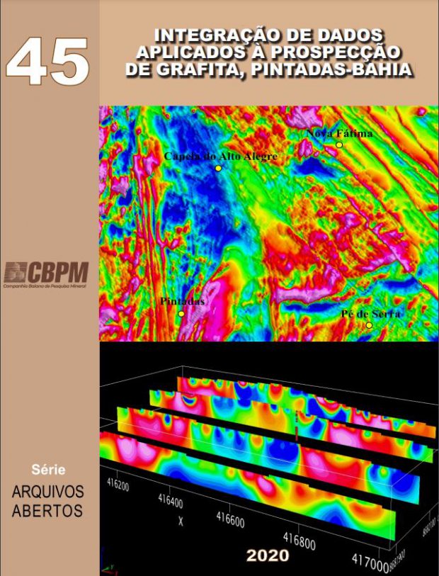 Capa de Livro: Integração de dados aplicados à prospecção de grafita, Pintadas-Bahia